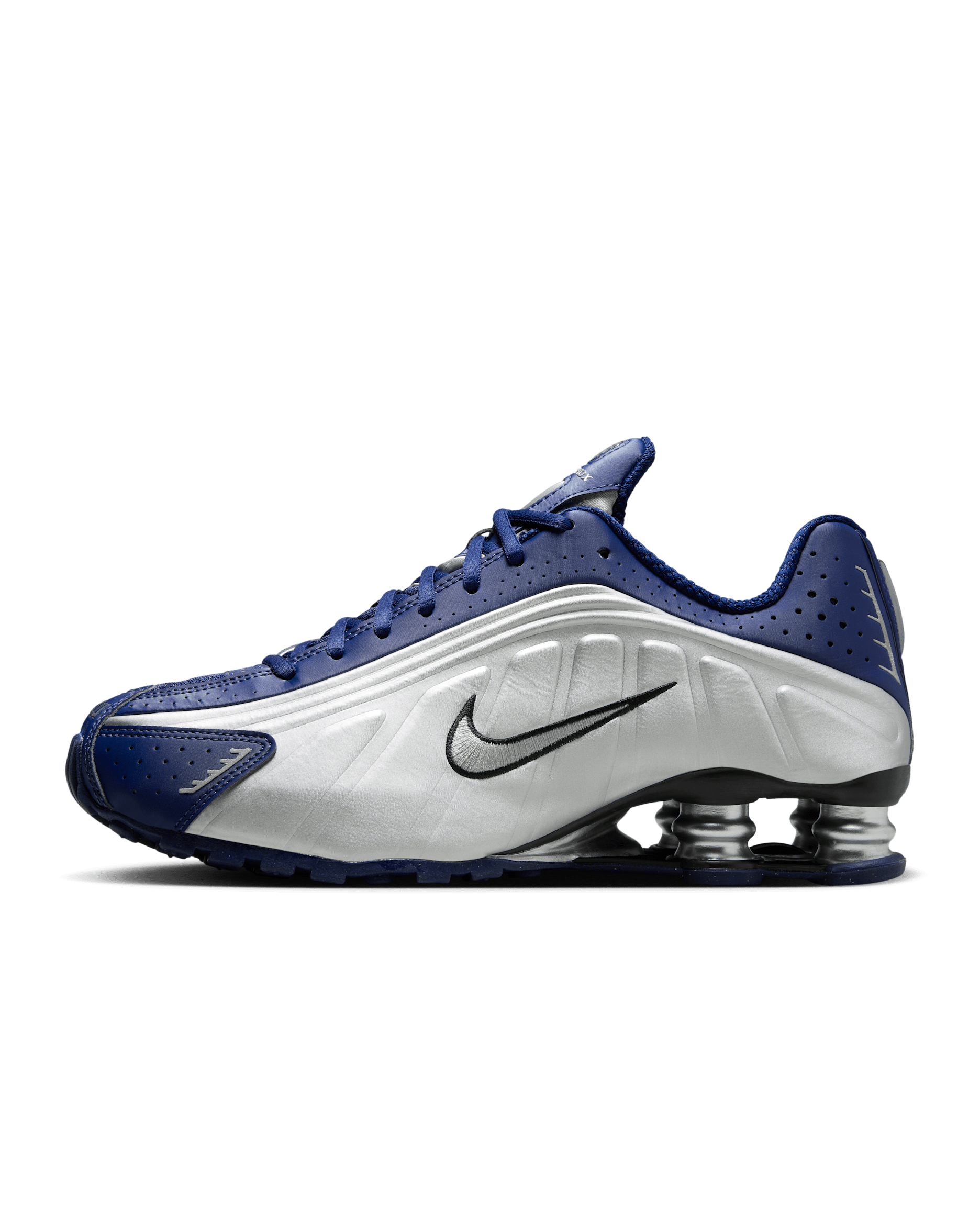 【NIKE】SHOX R4 メタリックシルバー ブルー Nike Shox R4 Women's Shoes. Nike LU